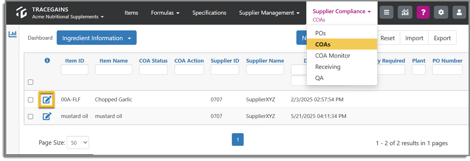 Editing a COA in Supplier Compliance 1.png