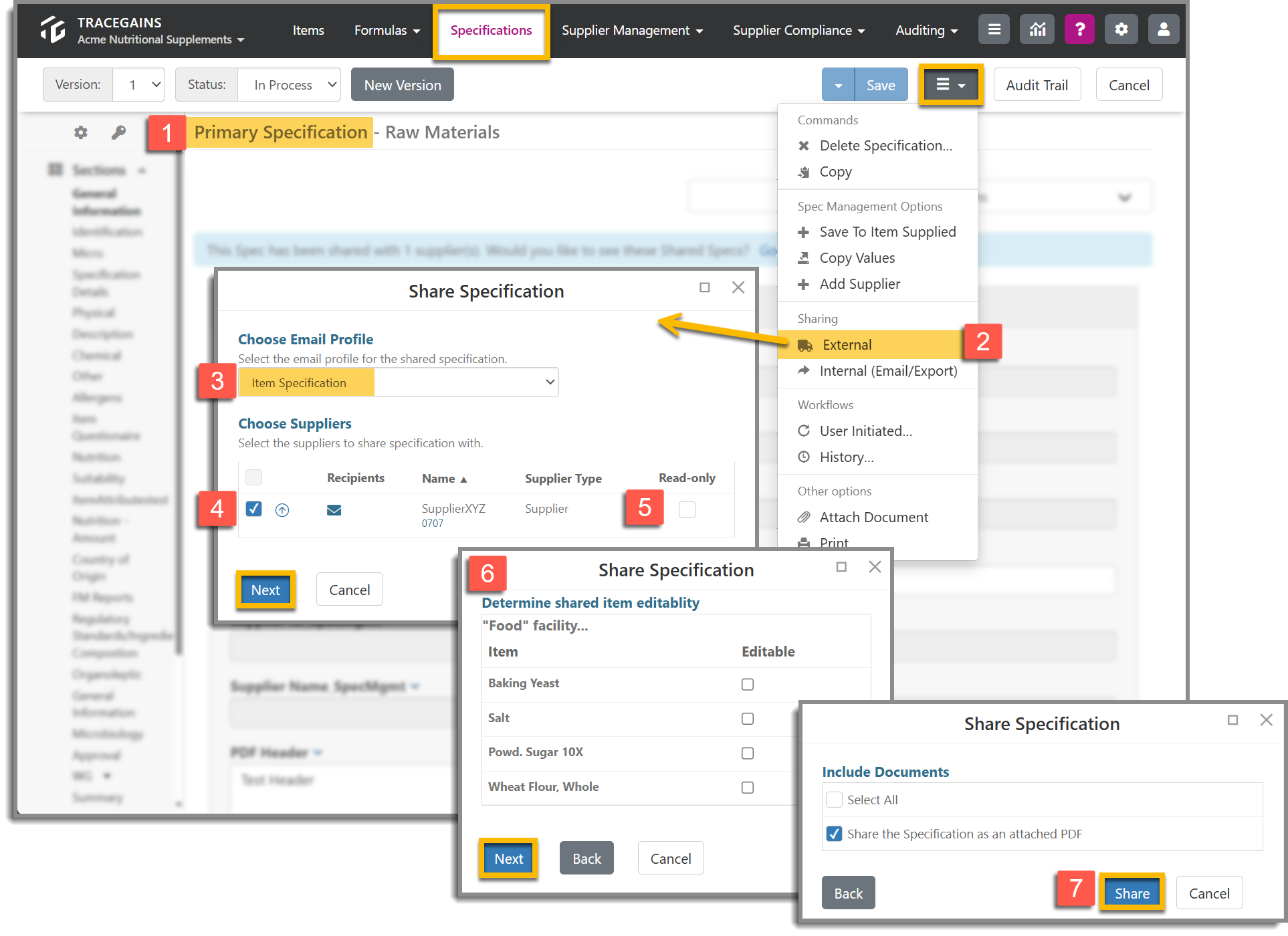 Sharing and Exporting Specifications – Enterprise Help Center